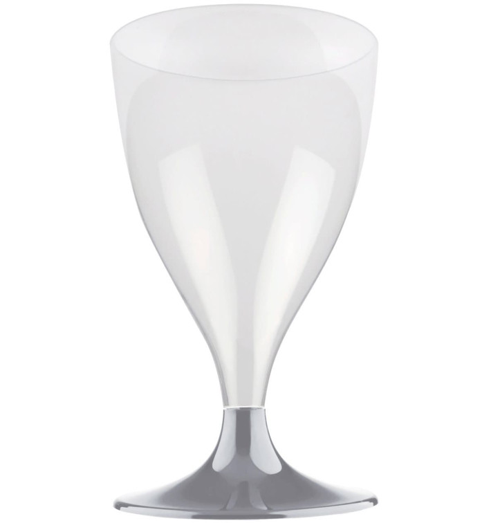 Plastic Stemmed Glass Wine Grey 200ml 2P (20 Units)