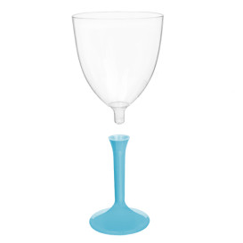Plastic Stemmed Glass Wine Turquoise Removable Stem 300ml (200 Units)