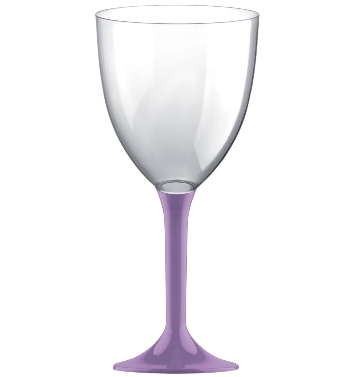 Plastic Stemmed Glass Wine Lilac Removable Stem 300ml (40 Units)