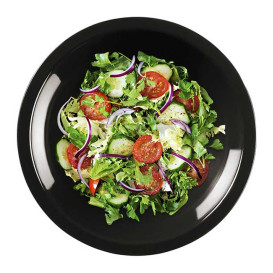 Plastic Plate Deep Black "Round" PP Ø19,5 cm (50 Units) 