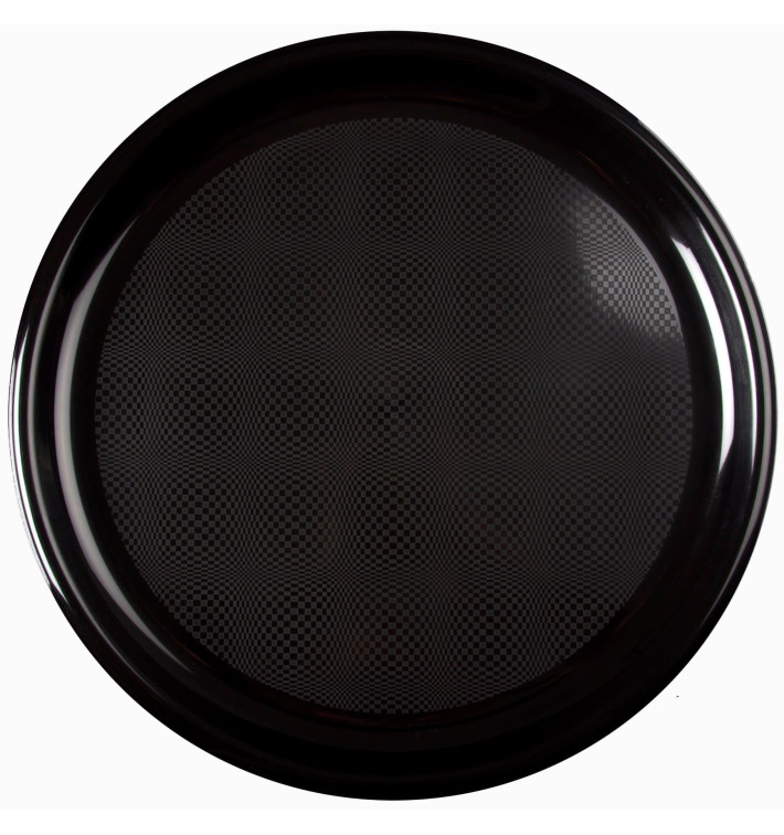 Plastic Plate for Pizza Black "Round" PP Ø35 cm (12 Units) 