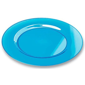 Plastic Plate Round shape Extra Rigid Turquoise 19cm (10 Units) 