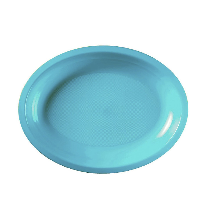 Plastic Tray Microwavable Oval Shape Turquoise 25,5x19 cm (50 Units) 