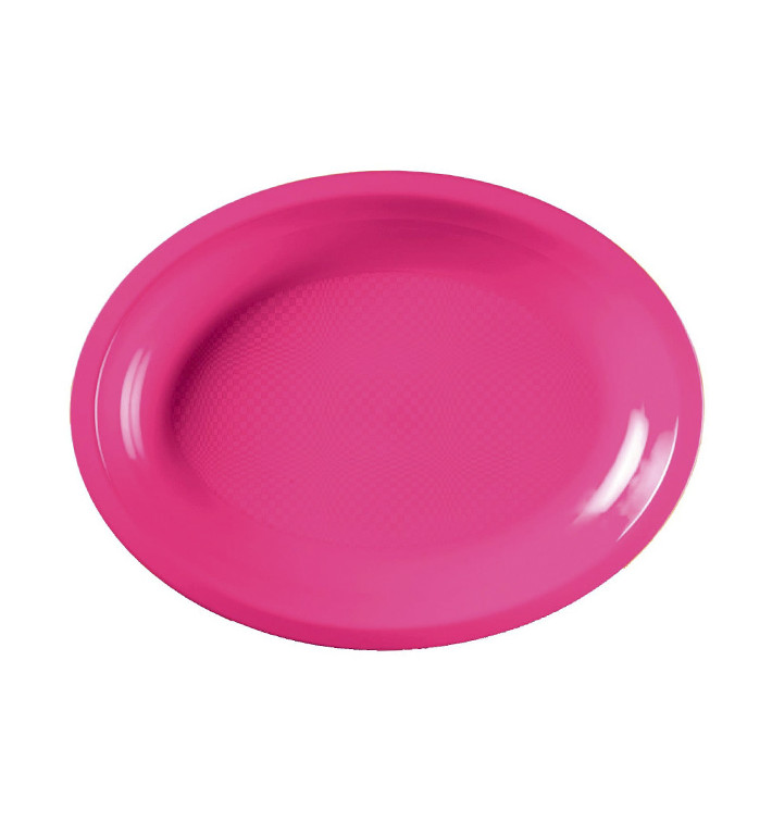 Plastic Platter Microwavable Oval Shape Fuchsia 25,5x19 cm (600 Units)
