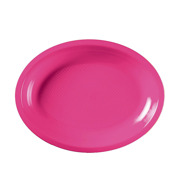 Plastic Platter Microwavable Oval Shape Fuchsia 31,5x22 cm (25 Units) 