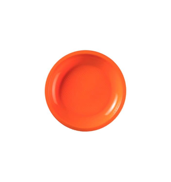 Plastic Plate Flat Orange "Round" PP Ø22 cm (600 Units)