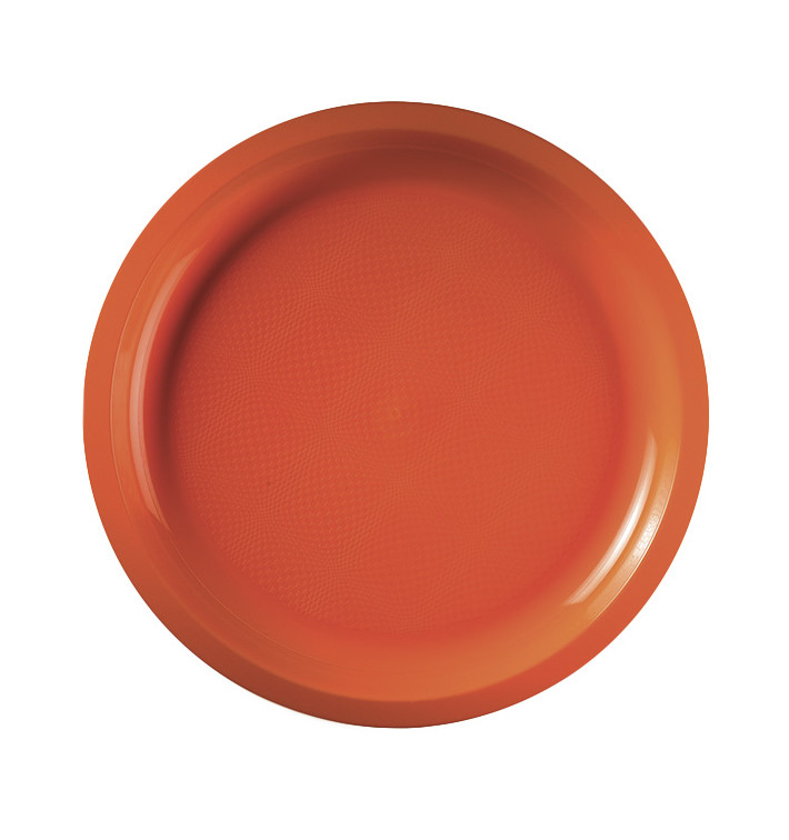 Plastic Plate Orange "Round" PP Ø29 cm (25 Units) 