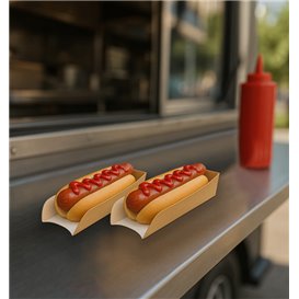 Paper Hot Dog Tray Kraft 17x5x3,5cm (1000 Units)