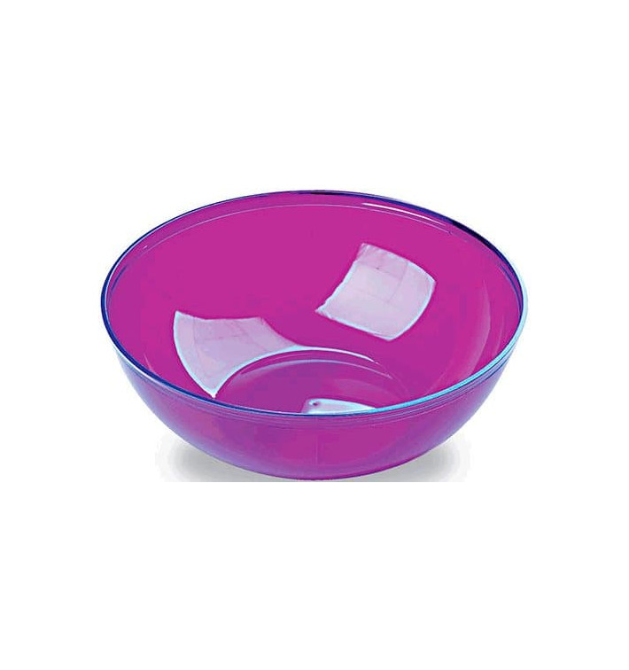 Plastic Bowl PS Crystal Hard Eggplant 3500ml Ø27cm (20 Units)