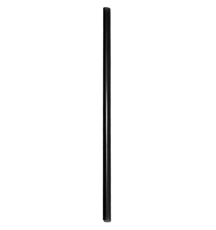 Plastic Straw for Frappé PS Straight Black Ø0,8cm 25cm (10000 Units)