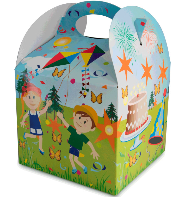 Paper Kids Meal Box Party 1,31x1,31x1,15cm (25 Units) 