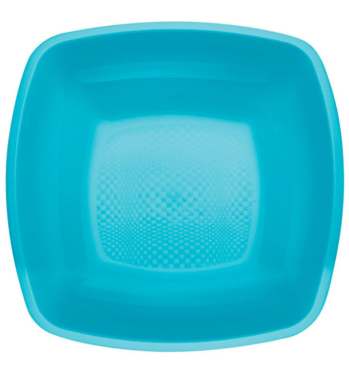 Plastic Plate Deep Turquoise Square shape PP 18 cm (25 Units) 
