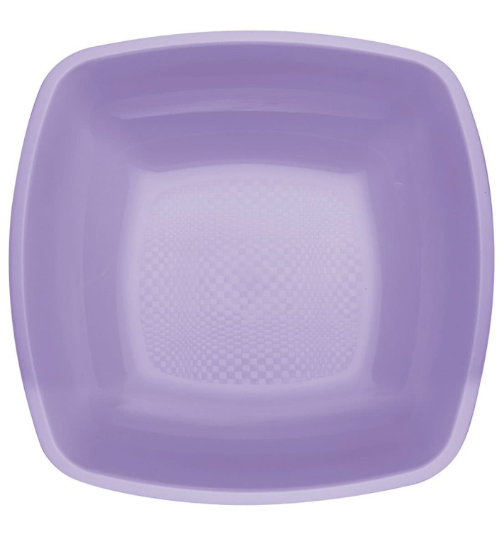 Plastic Plate Deep Lilac Square shape PP 18 cm (25 Units) 