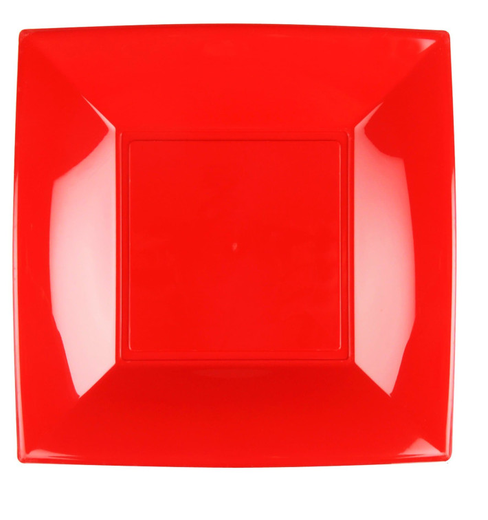 Plastic Plate Flat Red "Nice" PP 29 cm (144 Units)