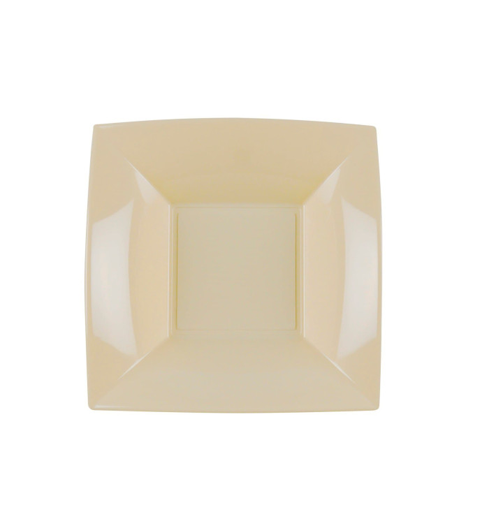 Plastic Plate Deep Cream "Nice" PP 18cm (25 Units) 