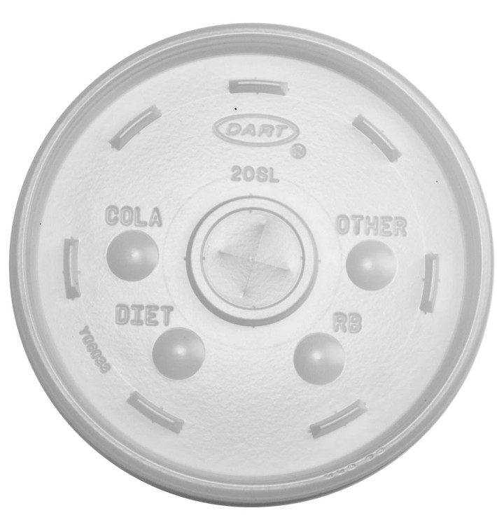 Plastic Lid with Straw Slot PS Translucent Ø11cm (100 Units)  