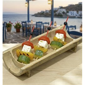 Bamboo Food Pick Ball Design Red and Black 12cm (5000 Units)