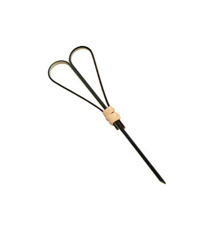 Bamboo Food Pick "Cuore" Design Black 9cm (200 Units)  