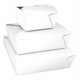 Paper Take-out Container "American" White 19,7x14x4,6cm 1470ml (50 Units) 
