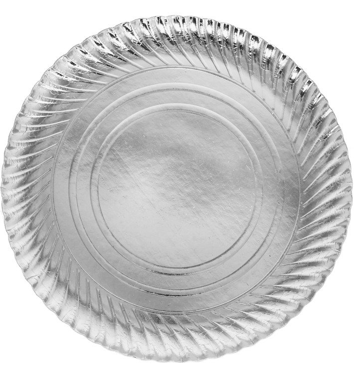Paper Plate Round Shape Silver 30cm (400 Units)