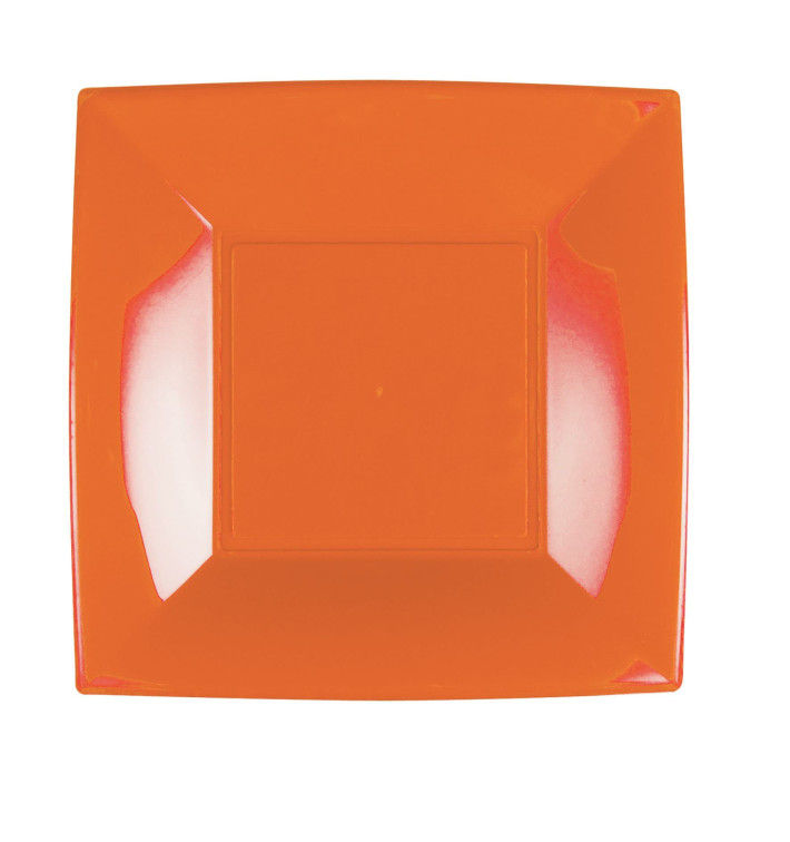 Plastic Plate Flat Orange "Nice" PP 23 cm (300 Units)