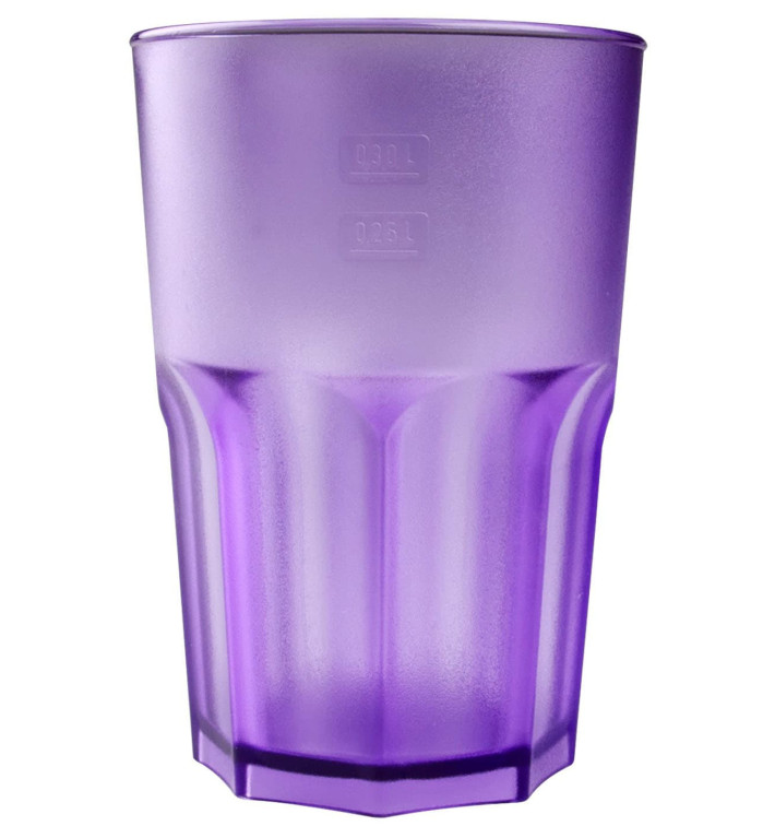 Plastic Glass SAN Reusable "Frost" Lilac 400 ml (75 Units)