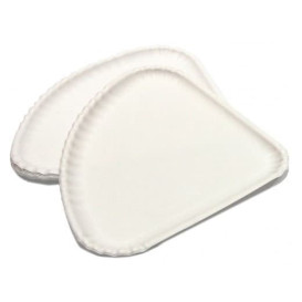 Paper Pizza Plate White Triangular Shape 1/4 30x21 (100 Units) 