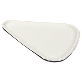 Paper Pizza Plate White Triangular Shape 1/8 24x18 (100 Units) 