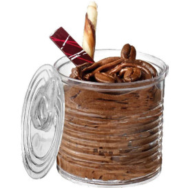 Tasting Plastic Tin Can PS Clear 60ml Ø5,1x4,8cm (25 Units) 