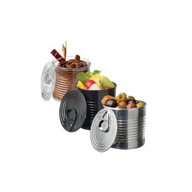 Tasting Plastic Tin Can PS Black 60ml Ø5,1x4,8 cm (25 Units) 