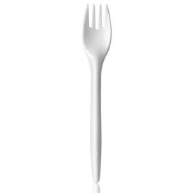 Plastic Fork PS "Luxury" White 17,5 cm (2000 Units)