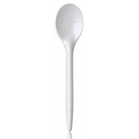 Plastic Spoon PS "Luxury" White 17,5 cm (100 Units)  