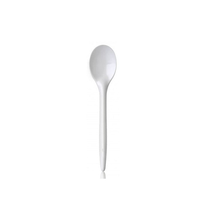 Plastic Spoon PS "Luxury" White 17,5 cm (100 Units)  