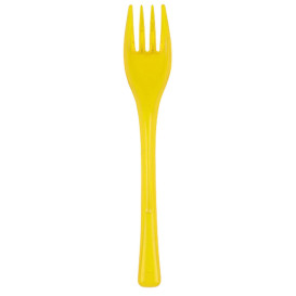 Plastic Fork PS "Fly" Yellow Clear 14cm (3000 Units)