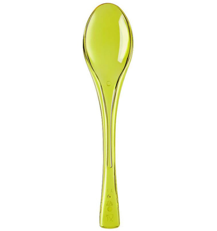 Plastic Spoon PS "Fly" Yellow Clear14,5cm (50 Units) 