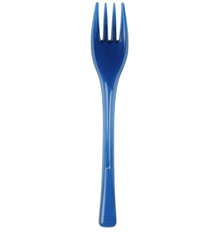 Plastic Fork PS "Fly" Blue Clear 14cm (3000 Units)