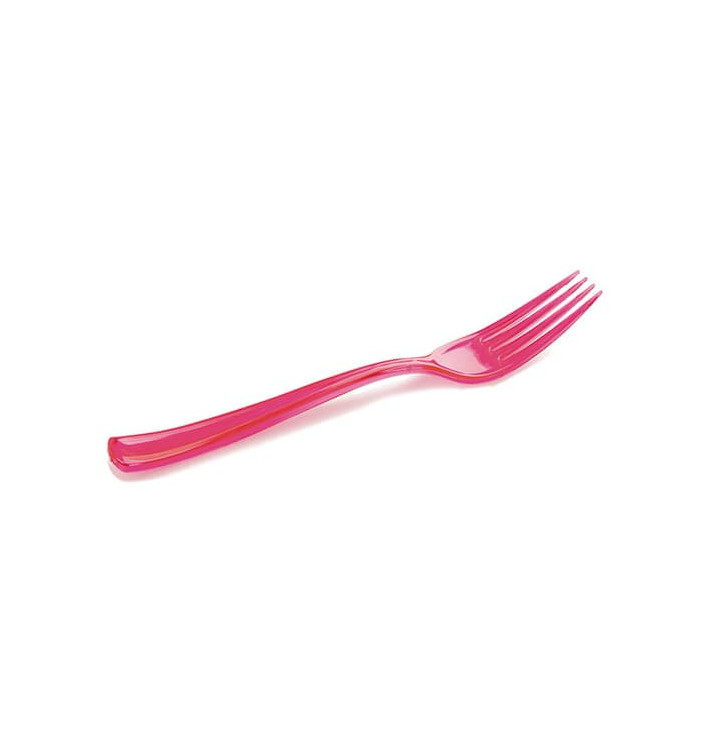 Plastic Fork Premium Raspberry 19 cm (10 Units) 