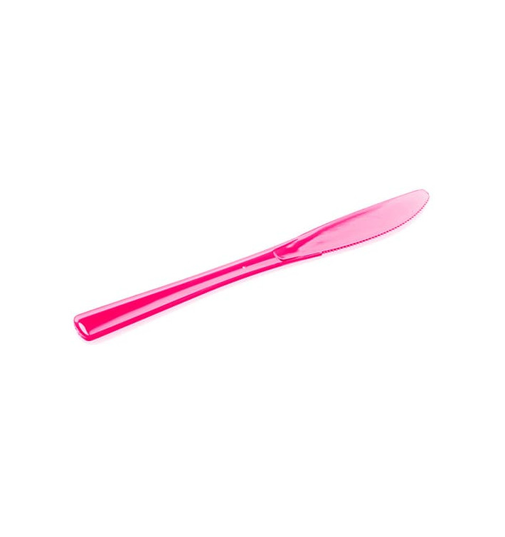 Plastic Knife Premium Raspberry 20 cm (10 Units) 