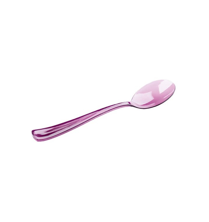 Plastic Spoon Premium Eggplant 16cm (10 Units) 