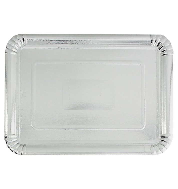 Paper Tray Rectangular shape Silver 18x24cm (100 Units)  