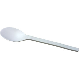 Cornstarch Spoon PLA Biodegradable White 15,5cm (1000 Units)