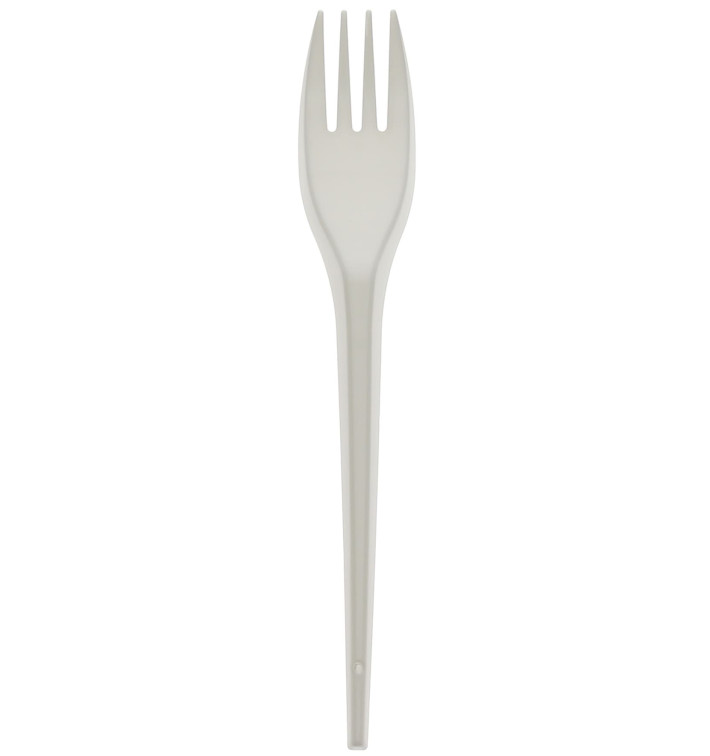 Cornstarch Fork PLA Biodegradable White 17,5cm (405 Units)