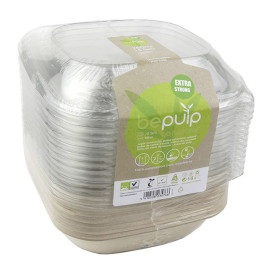 Sugarcane Container with Lid 750ml 19x19x8cm (15 Units) 