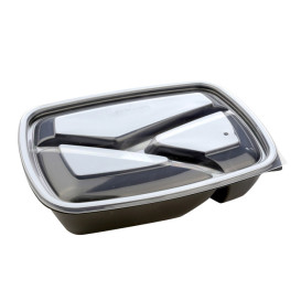 Plastic Lid for Deli Container PP Rectangular shape 3C Black 23x17cm (300 Units)