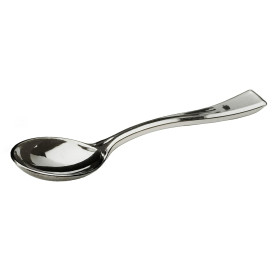 Plastic Teaspoon PS Metallized 13 cm (100 Units)  