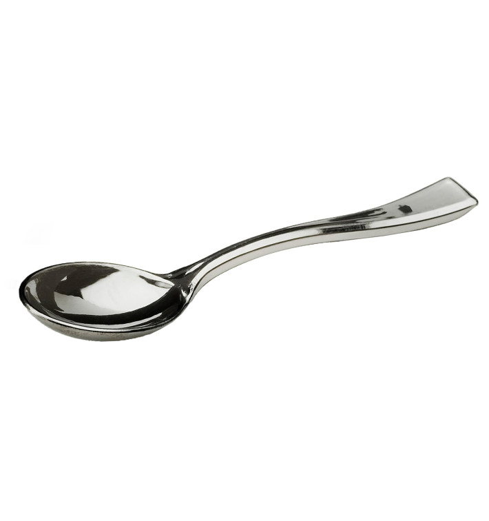 Plastic Teaspoon PS Metallized 13 cm (100 Units)  