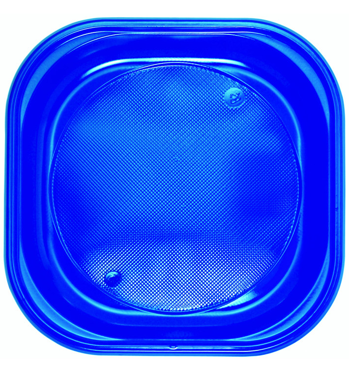 Plastic Plate PS Square shape Dark Blue Ø20x20 cm (720 Units)