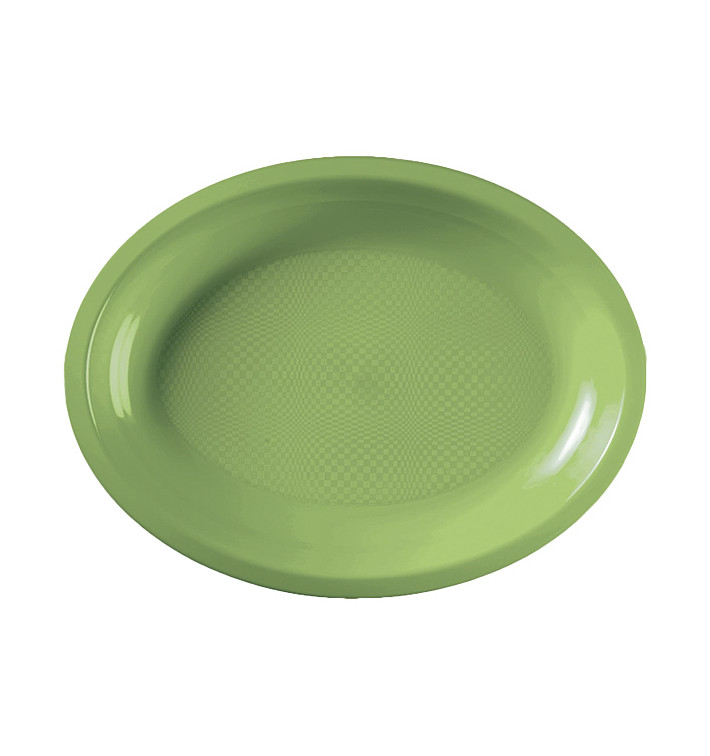 Plastic Platter Microwavable Oval Shape Lime Green 22,5x19 cm (600 Units)