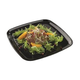 Plastic Tray Square Shape Hard Black 35x35 cm (5 Units) 