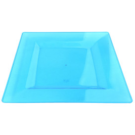 Plastic Plate Square shape Extra Rigid Turquoise 20x20cm (4 Units) 